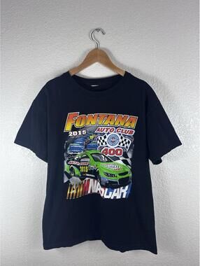 NASCAR Fontana Auto Club 400 2015 T Shirt Mens Large Double